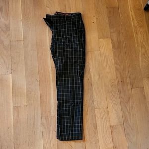 Paisley & Gray Slim Fit men Pants, Charcoal & Gold Windowpane size 36w 32 length